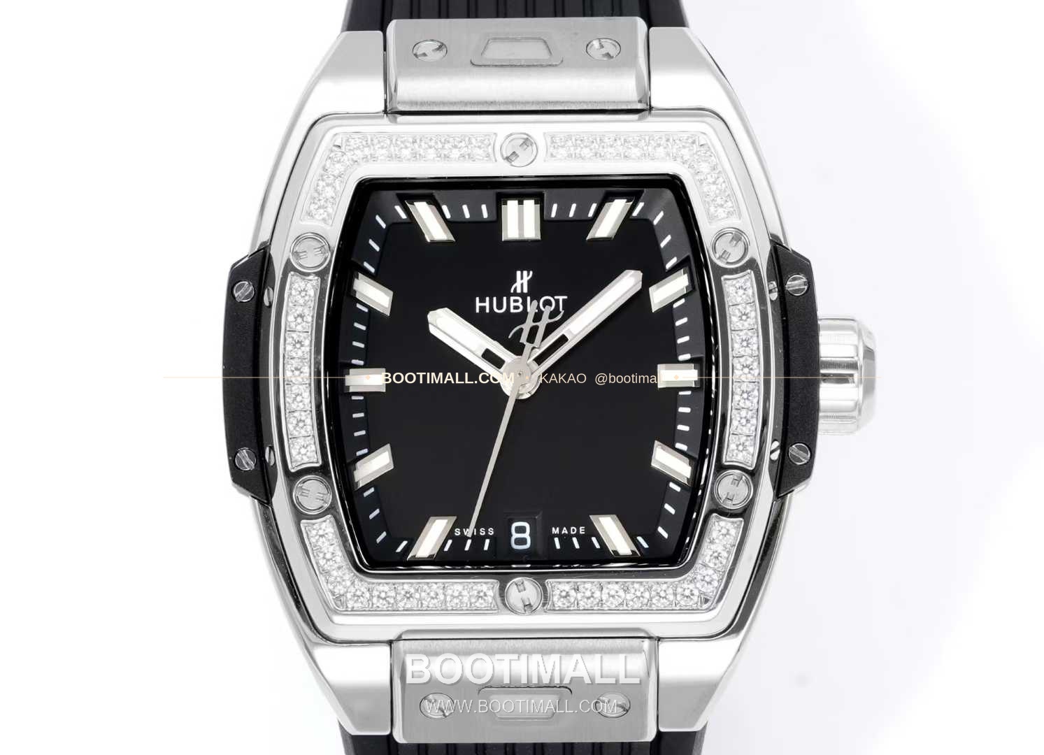 위블로 빅뱅 다이아몬드 스틸 스켈레톤 러버밴드 오토매틱 Hublot Big Bang Diamond Steel Skeleton Rubber Strap Automatic 39mm 2