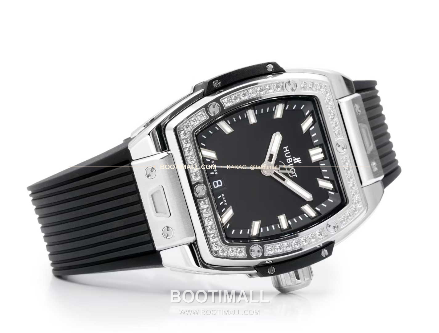 위블로 빅뱅 다이아몬드 스틸 스켈레톤 러버밴드 오토매틱 Hublot Big Bang Diamond Steel Skeleton Rubber Strap Automatic 39mm 5