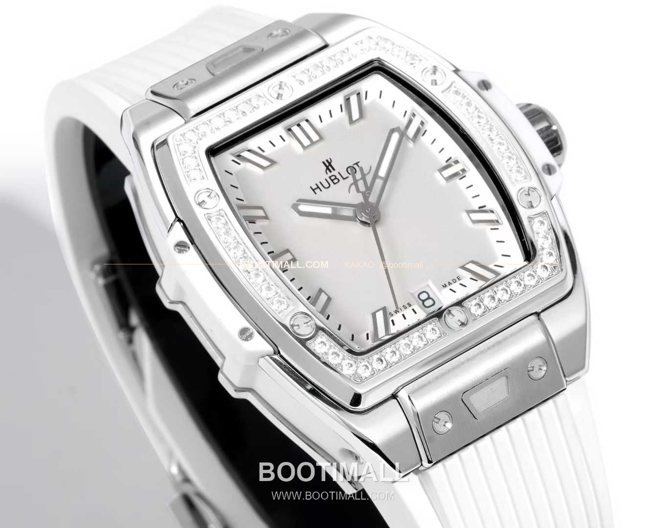 위블로 빅뱅 다이아몬드 스틸 스켈레톤 러버밴드 오토매틱 Hublot Big Bang Diamond Steel Skeleton Rubber Strap Automatic 39mm 4