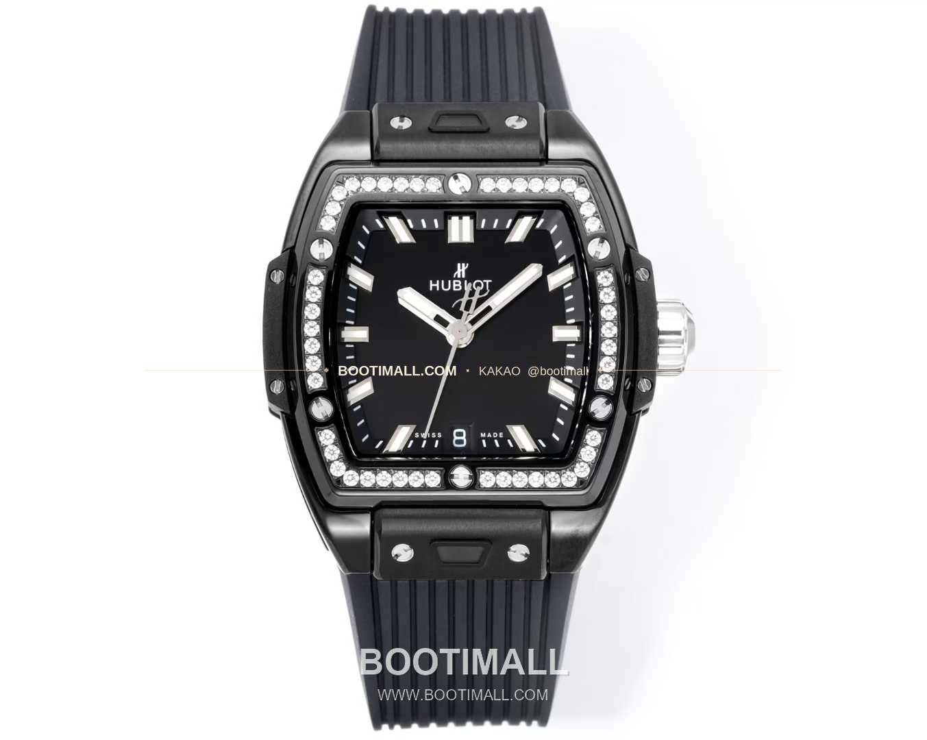 위블로 빅뱅 다이아몬드 스틸 스켈레톤 러버밴드 오토매틱 Hublot Big Bang Diamond Steel Skeleton Rubber Strap Automatic 39mm 1
