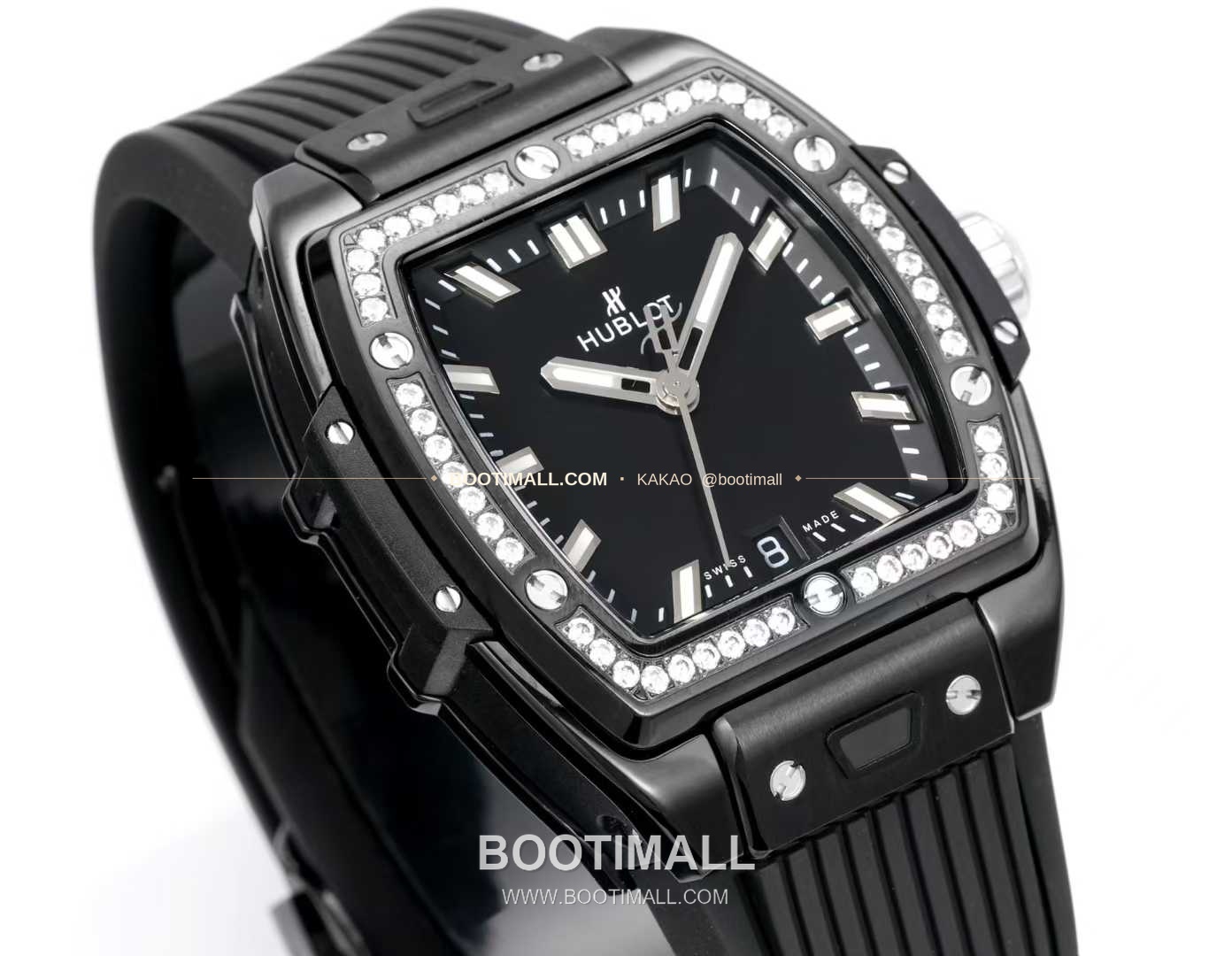 위블로 빅뱅 다이아몬드 스틸 스켈레톤 러버밴드 오토매틱 Hublot Big Bang Diamond Steel Skeleton Rubber Strap Automatic 39mm 3