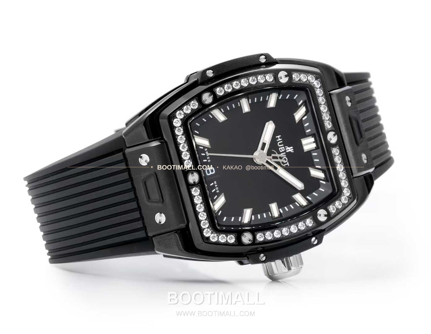 위블로 빅뱅 다이아몬드 스틸 스켈레톤 러버밴드 오토매틱 Hublot Big Bang Diamond Steel Skeleton Rubber Strap Automatic 39mm 5