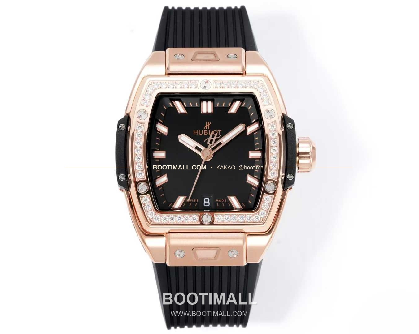 위블로 빅뱅 다이아몬드 스틸 스켈레톤 러버밴드 오토매틱 Hublot Big Bang Diamond Steel Skeleton Rubber Strap Automatic 39mm 1