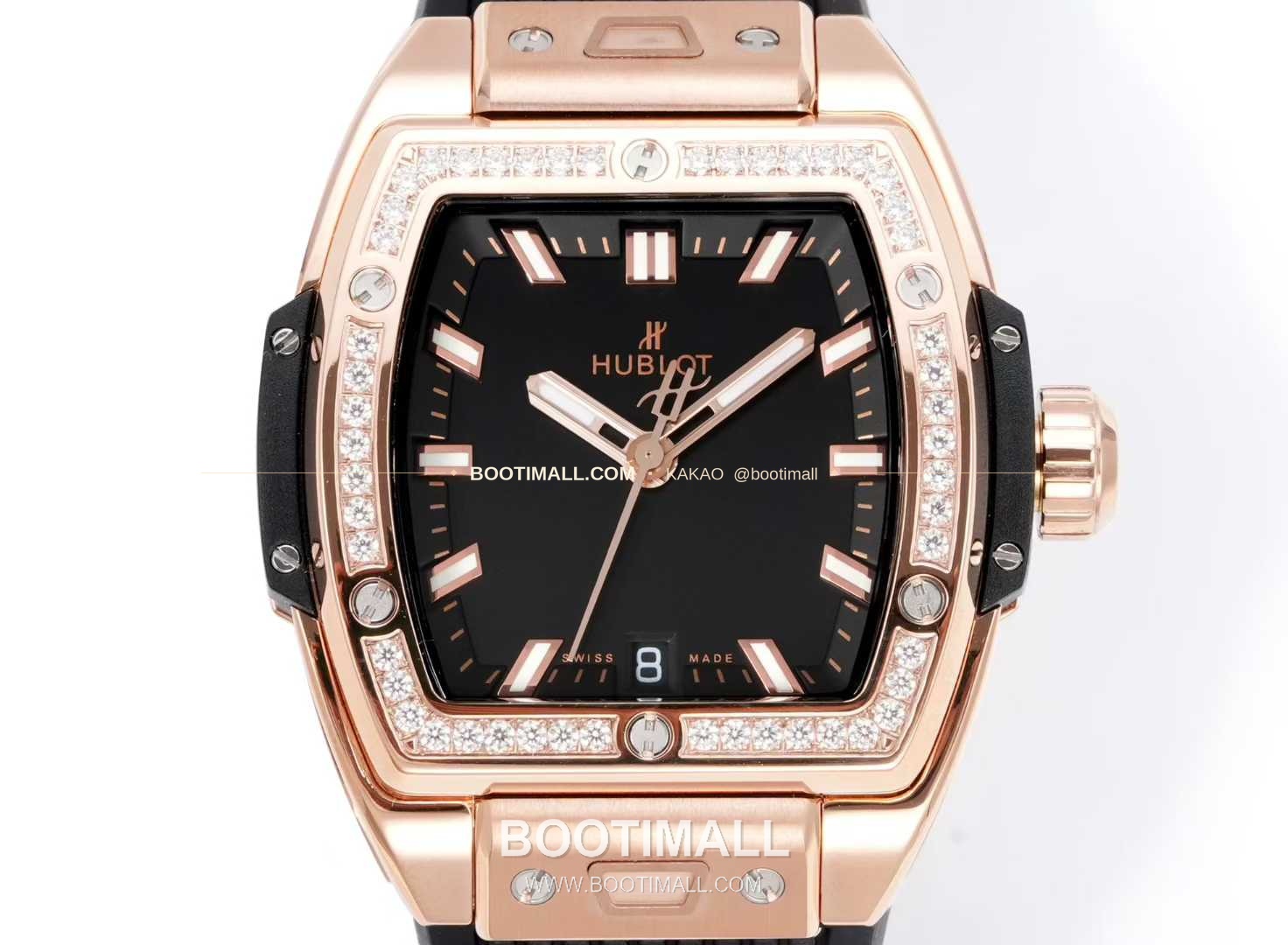 위블로 빅뱅 다이아몬드 스틸 스켈레톤 러버밴드 오토매틱 Hublot Big Bang Diamond Steel Skeleton Rubber Strap Automatic 39mm 2