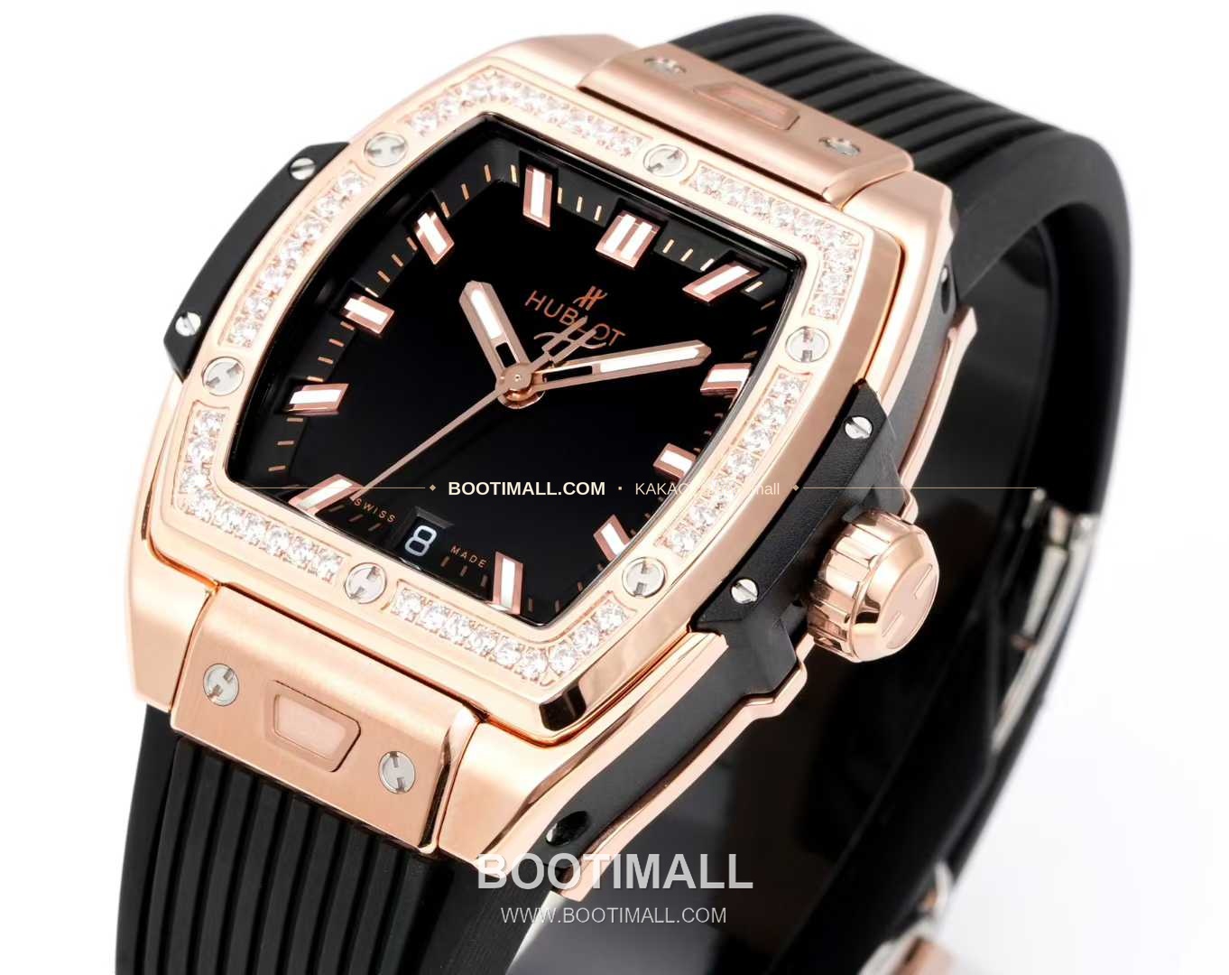 위블로 빅뱅 다이아몬드 스틸 스켈레톤 러버밴드 오토매틱 Hublot Big Bang Diamond Steel Skeleton Rubber Strap Automatic 39mm 3