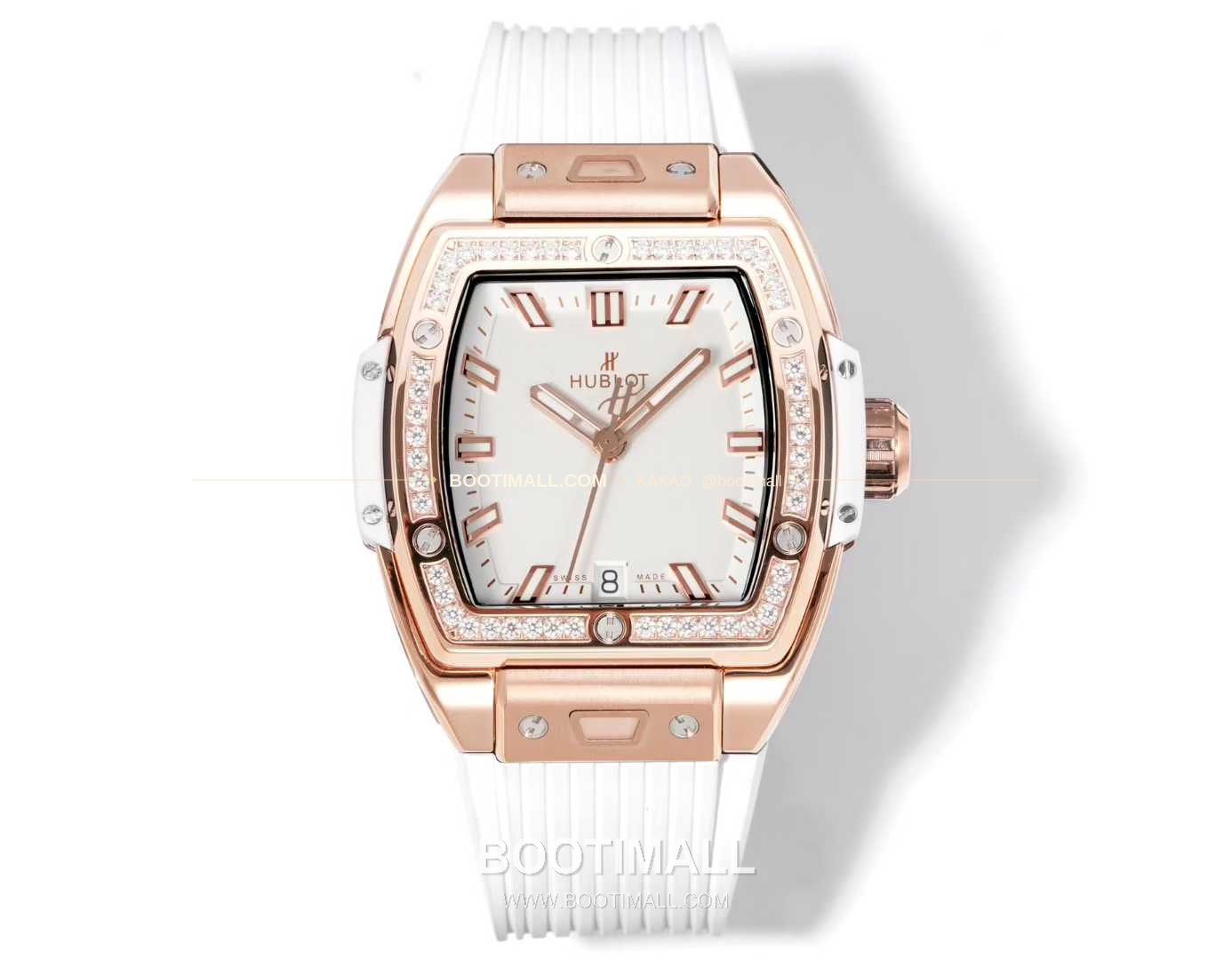 위블로 빅뱅 다이아몬드 스틸 스켈레톤 러버밴드 오토매틱 Hublot Big Bang Diamond Steel Skeleton Rubber Strap Automatic 39mm 1