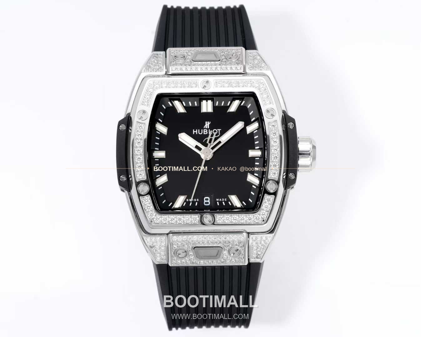 위블로 빅뱅 다이아몬드 스틸 스켈레톤 러버밴드 오토매틱 Hublot Big Bang Diamond Steel Skeleton Rubber Strap Automatic 39mm 1