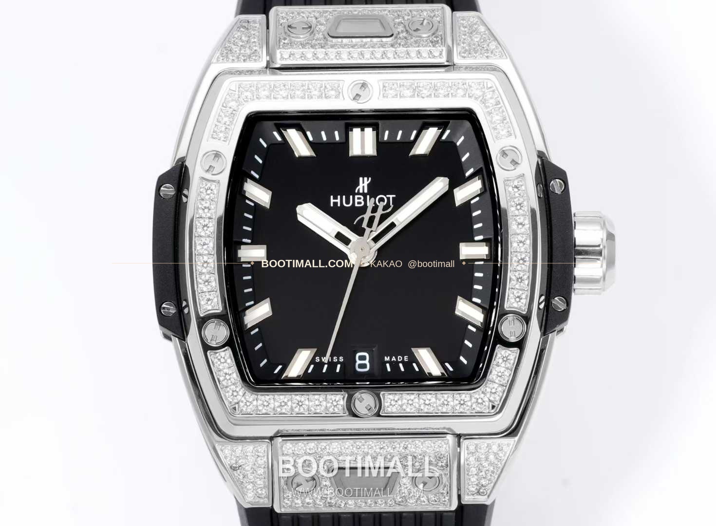 위블로 빅뱅 다이아몬드 스틸 스켈레톤 러버밴드 오토매틱 Hublot Big Bang Diamond Steel Skeleton Rubber Strap Automatic 39mm 2