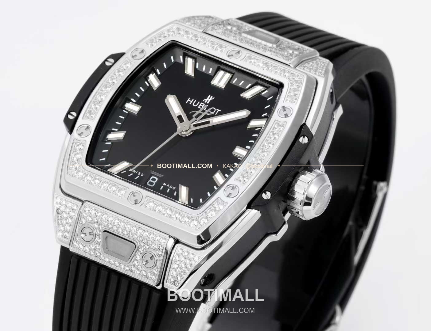 위블로 빅뱅 다이아몬드 스틸 스켈레톤 러버밴드 오토매틱 Hublot Big Bang Diamond Steel Skeleton Rubber Strap Automatic 39mm 3