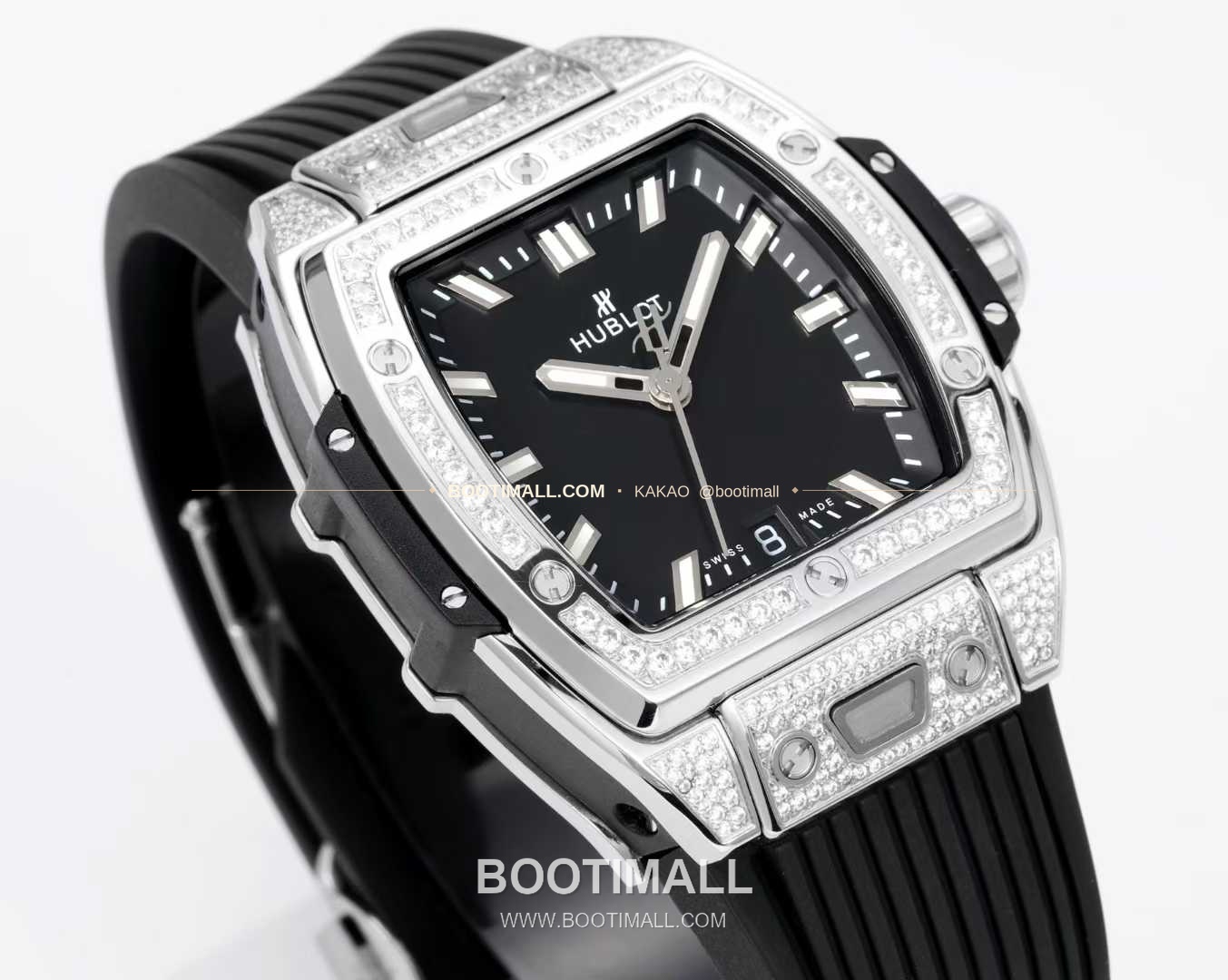 위블로 빅뱅 다이아몬드 스틸 스켈레톤 러버밴드 오토매틱 Hublot Big Bang Diamond Steel Skeleton Rubber Strap Automatic 39mm 4