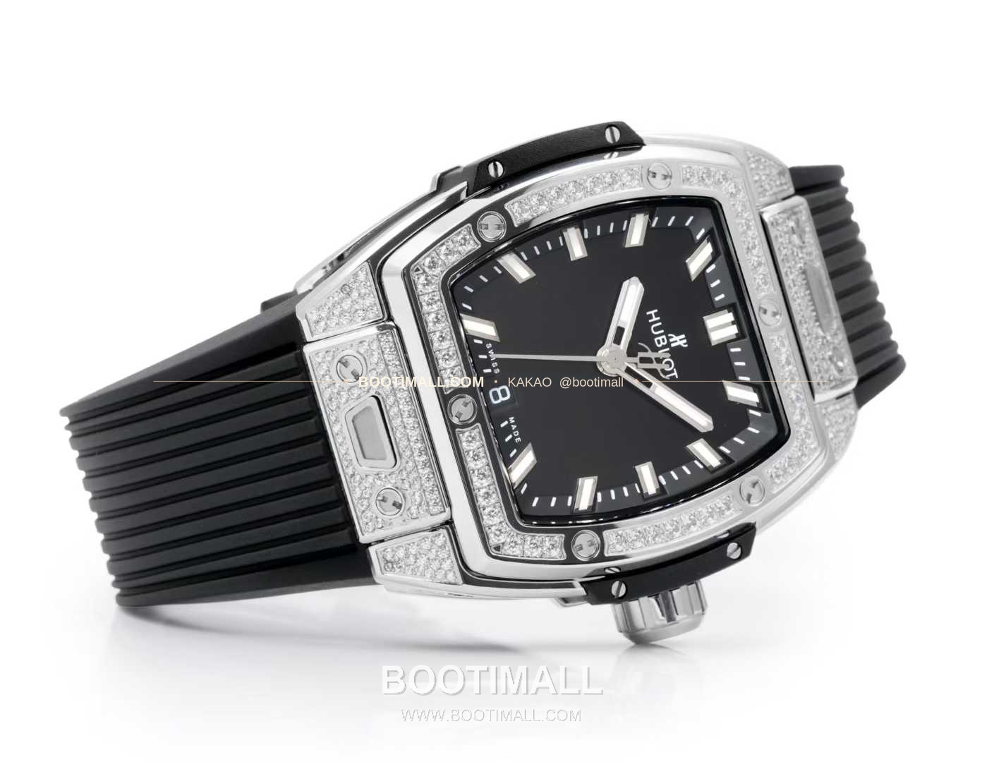 위블로 빅뱅 다이아몬드 스틸 스켈레톤 러버밴드 오토매틱 Hublot Big Bang Diamond Steel Skeleton Rubber Strap Automatic 39mm 5