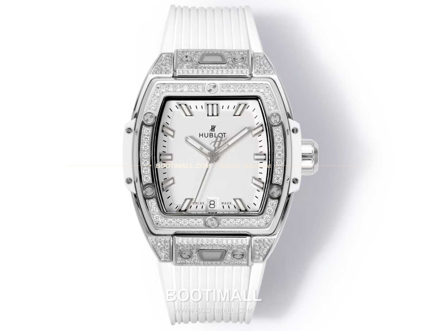 위블로 빅뱅 다이아몬드 스틸 스켈레톤 러버밴드 오토매틱 Hublot Big Bang Diamond Steel Skeleton Rubber Strap Automatic 39mm 1