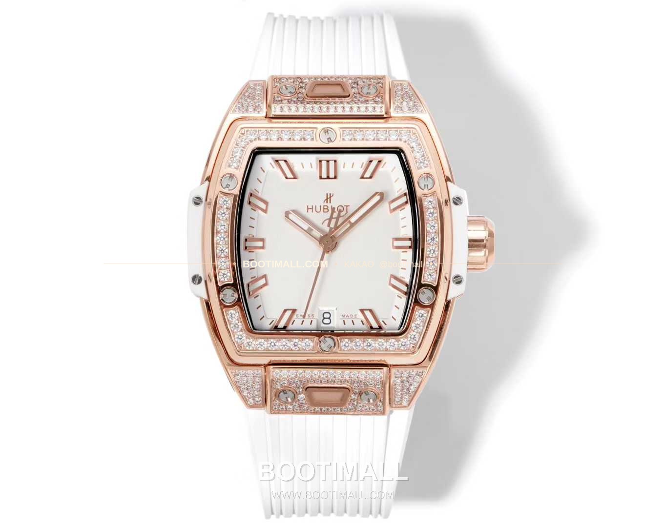 위블로 빅뱅 다이아몬드 스틸 스켈레톤 러버밴드 오토매틱 Hublot Big Bang Diamond Steel Skeleton Rubber Strap Automatic 39mm 1