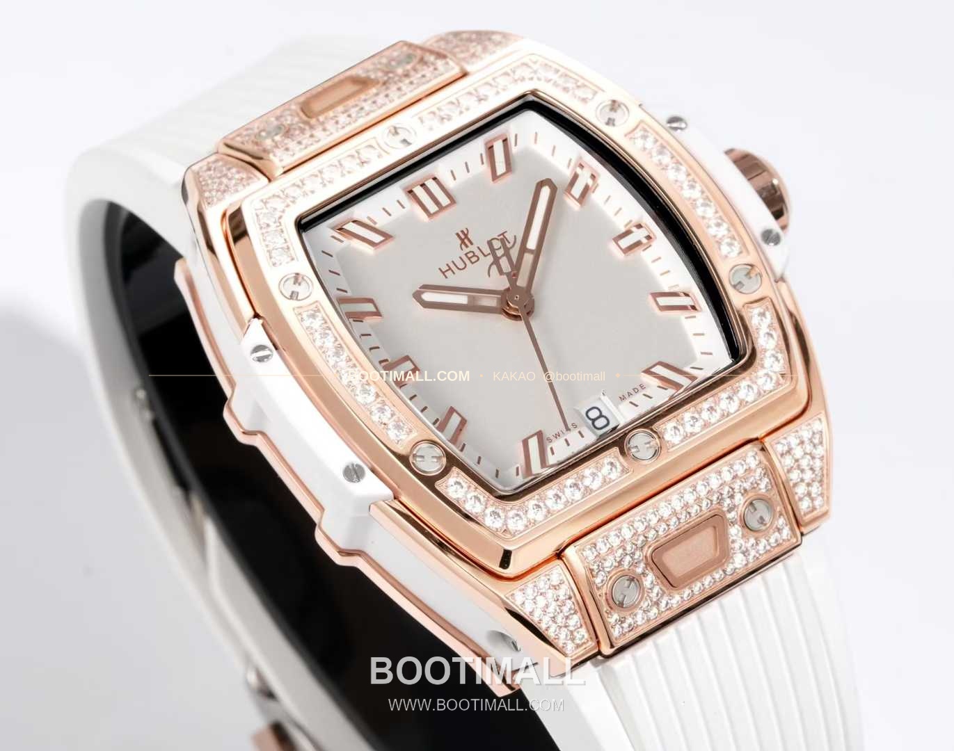 위블로 빅뱅 다이아몬드 스틸 스켈레톤 러버밴드 오토매틱 Hublot Big Bang Diamond Steel Skeleton Rubber Strap Automatic 39mm 4