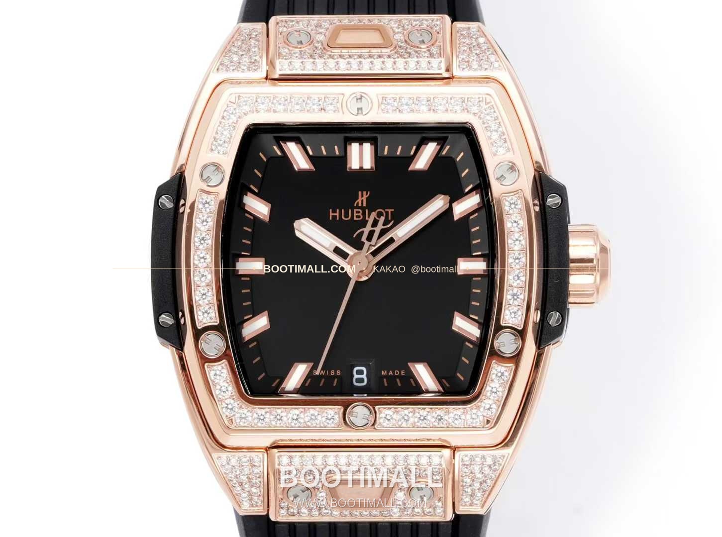 위블로 빅뱅 다이아몬드 스틸 스켈레톤 러버밴드 오토매틱 Hublot Big Bang Diamond Steel Skeleton Rubber Strap Automatic 39mm 2