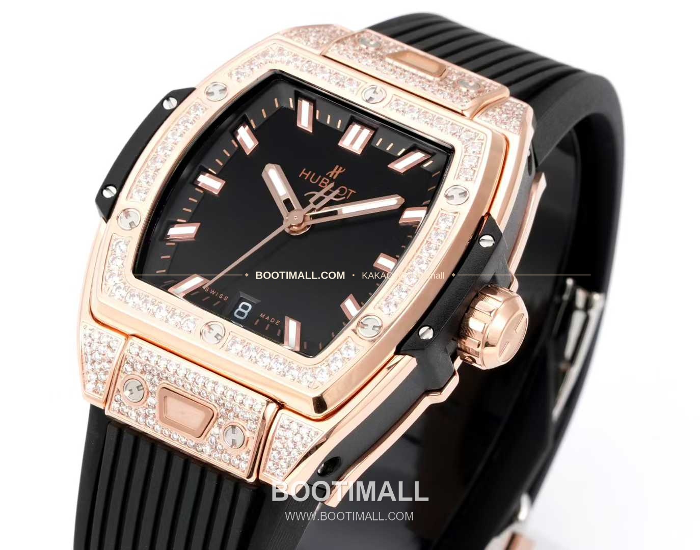 위블로 빅뱅 다이아몬드 스틸 스켈레톤 러버밴드 오토매틱 Hublot Big Bang Diamond Steel Skeleton Rubber Strap Automatic 39mm 3