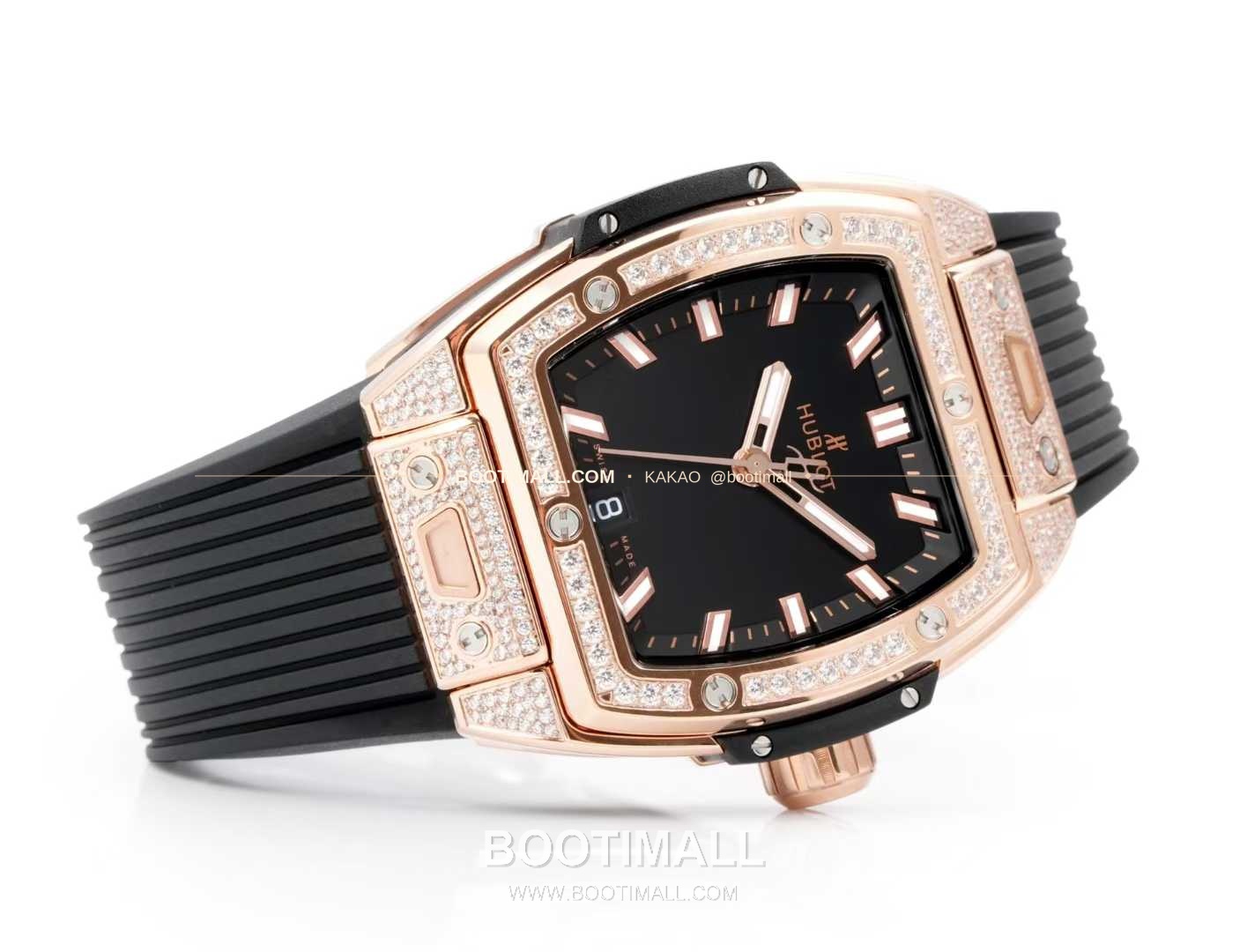 위블로 빅뱅 다이아몬드 스틸 스켈레톤 러버밴드 오토매틱 Hublot Big Bang Diamond Steel Skeleton Rubber Strap Automatic 39mm 5