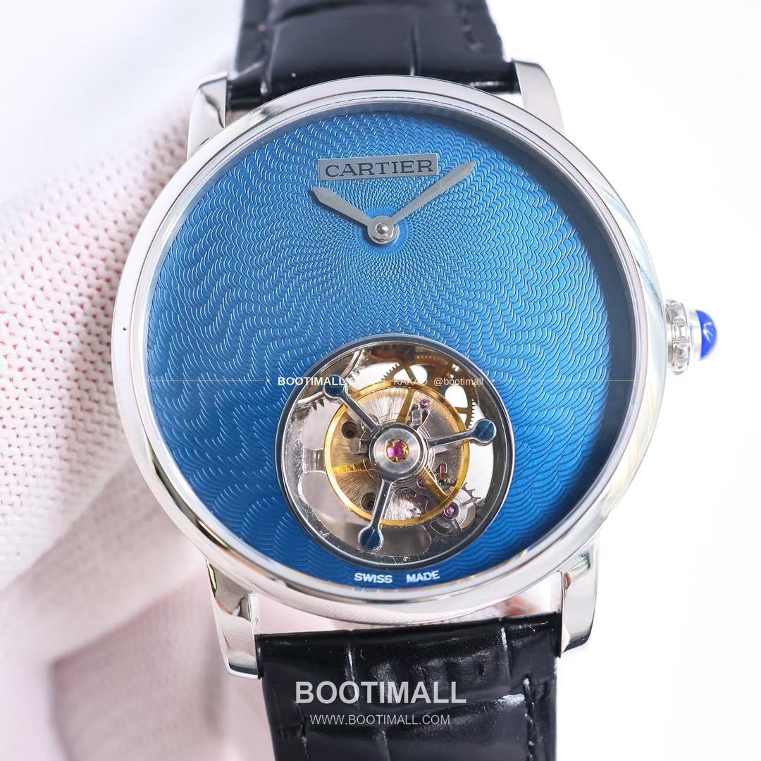 까르띠에 로통드 드 까르띠에 투르비용 스켈레톤 로만다이얼 오토매틱 Cartier Rotonde de Cartier Tourbillon Skeleton Roman Dial Automatic 42mm 1