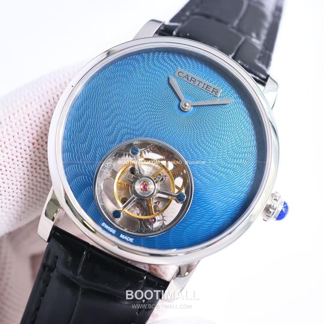 까르띠에 로통드 드 까르띠에 투르비용 스켈레톤 로만다이얼 오토매틱 Cartier Rotonde de Cartier Tourbillon Skeleton Roman Dial Automatic 42mm 3