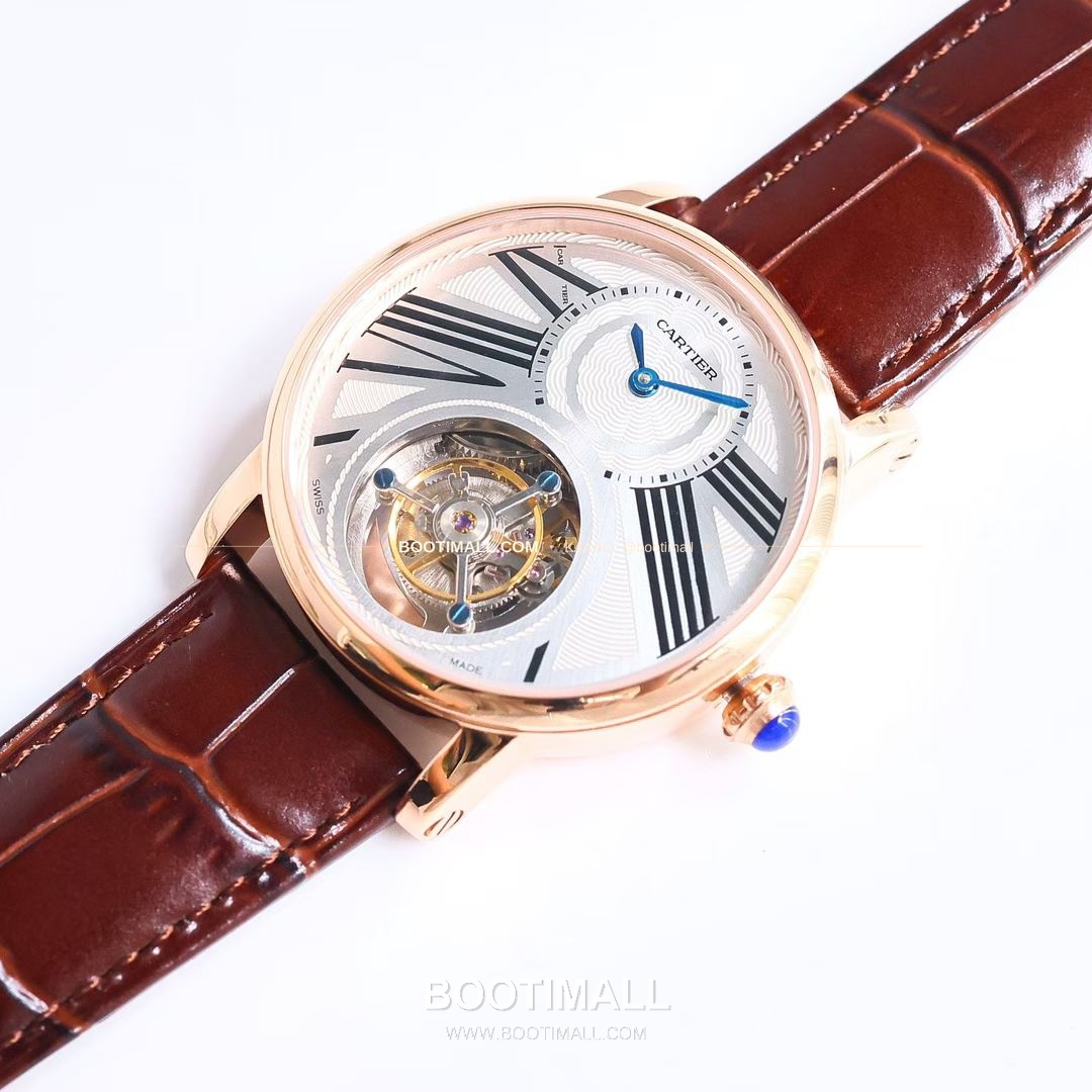 까르띠에 로통드 드 까르띠에 투르비용 스켈레톤 로만다이얼 오토매틱 Cartier Rotonde de Cartier Tourbillon Skeleton Roman Dial Automatic 42mm 7