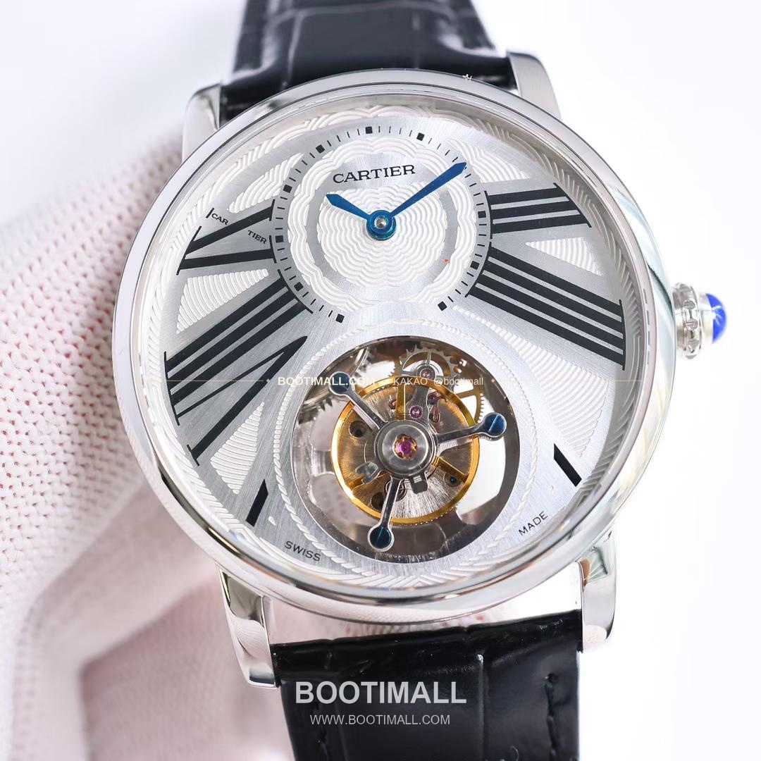 까르띠에 로통드 드 까르띠에 투르비용 스켈레톤 로만다이얼 오토매틱 Cartier Rotonde de Cartier Tourbillon Skeleton Roman Dial Automatic 42mm 2