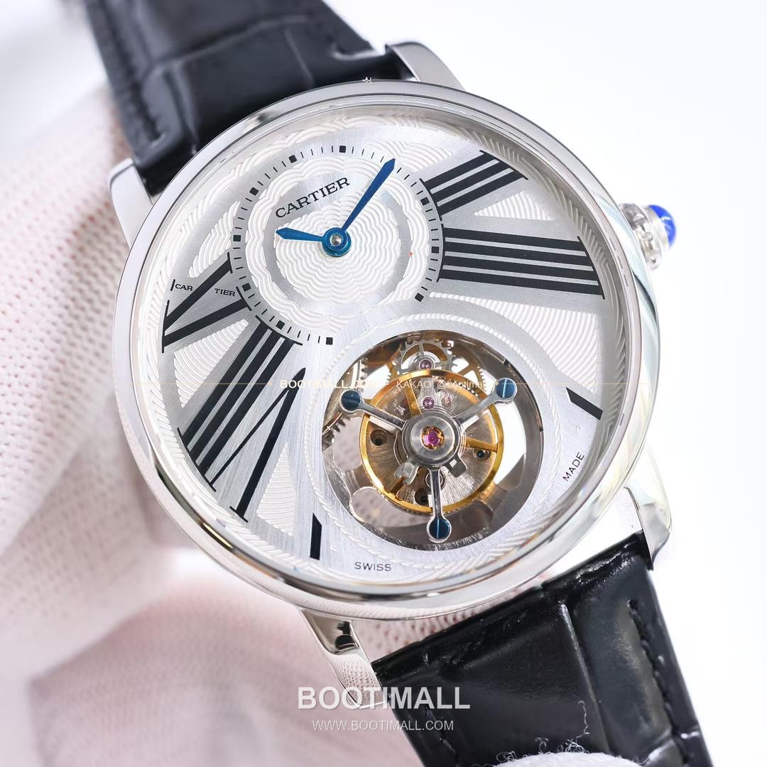 까르띠에 로통드 드 까르띠에 투르비용 스켈레톤 로만다이얼 오토매틱 Cartier Rotonde de Cartier Tourbillon Skeleton Roman Dial Automatic 42mm 3