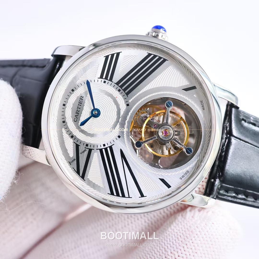 까르띠에 로통드 드 까르띠에 투르비용 스켈레톤 로만다이얼 오토매틱 Cartier Rotonde de Cartier Tourbillon Skeleton Roman Dial Automatic 42mm 5