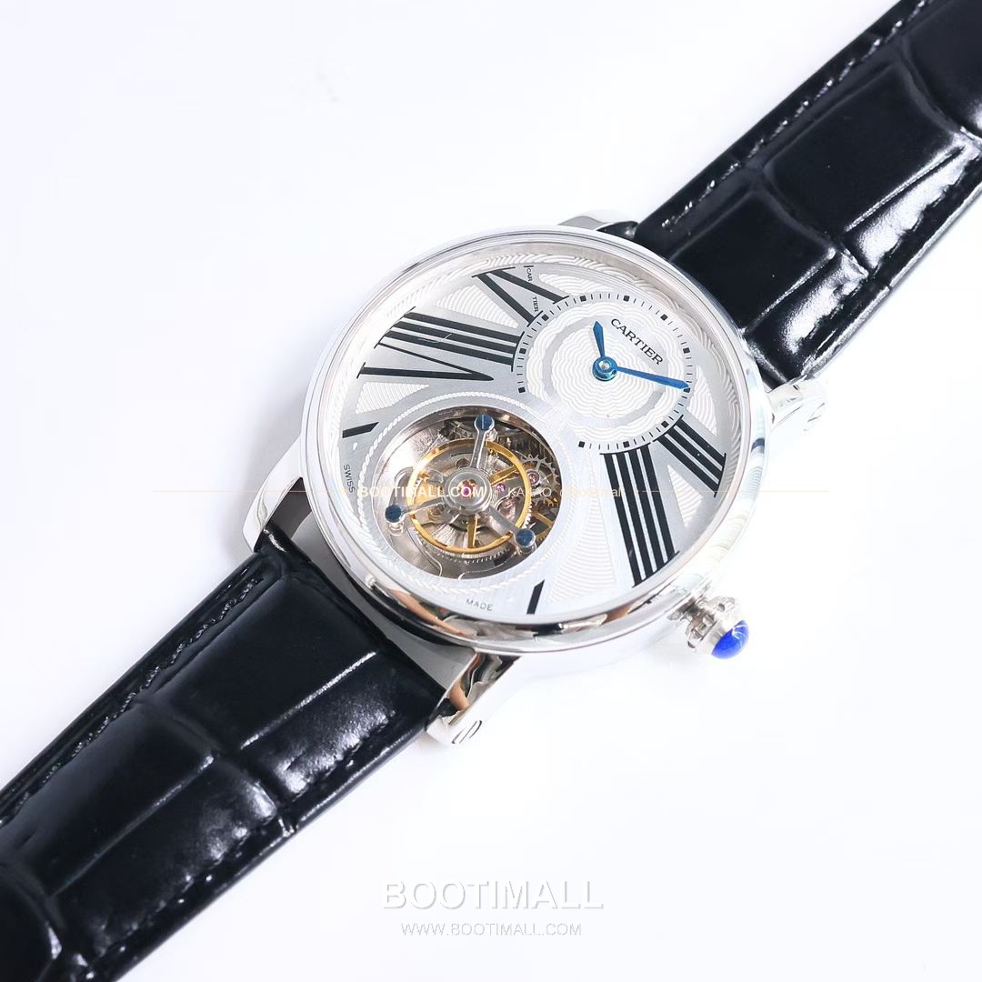 까르띠에 로통드 드 까르띠에 투르비용 스켈레톤 로만다이얼 오토매틱 Cartier Rotonde de Cartier Tourbillon Skeleton Roman Dial Automatic 42mm 8