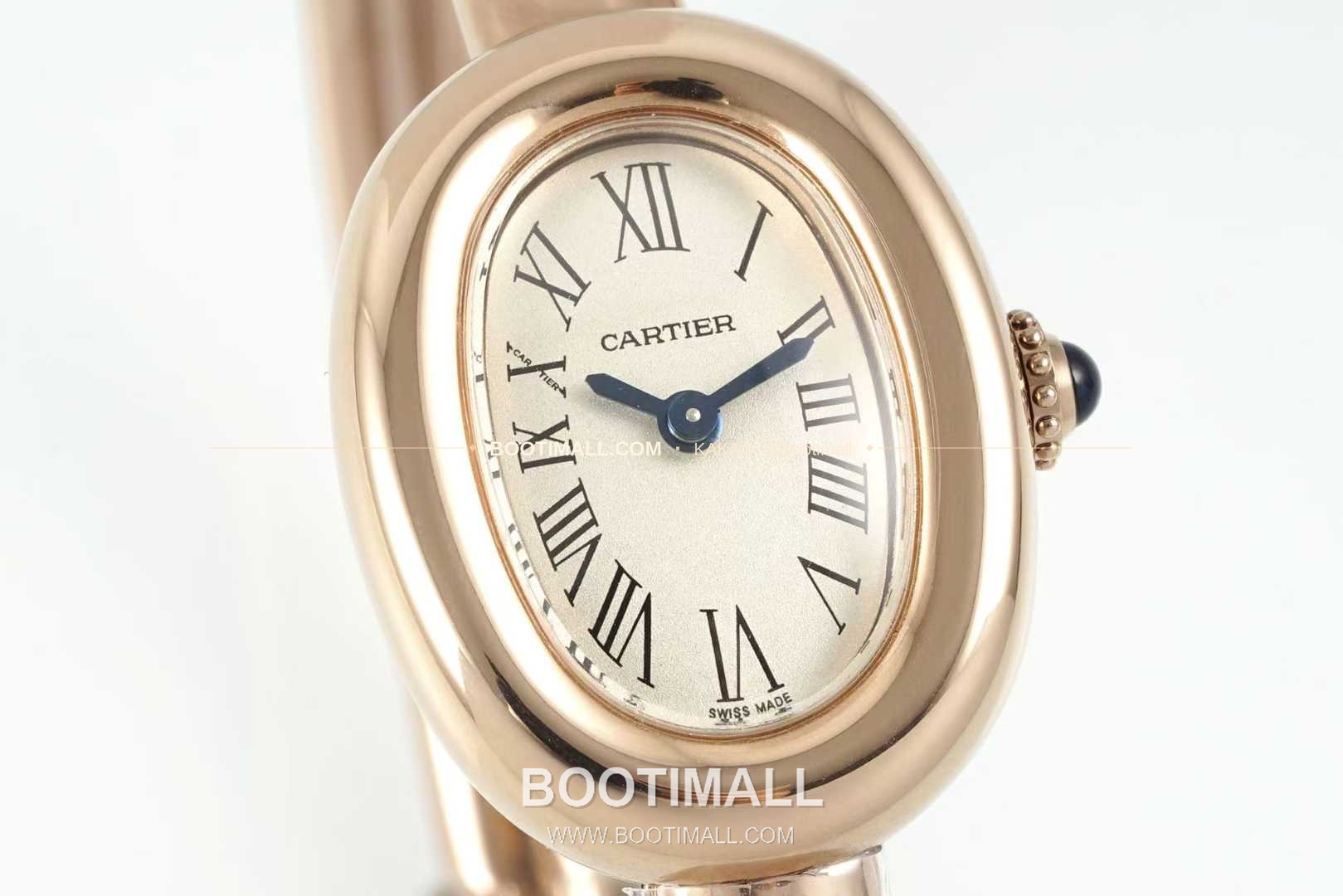 까르띠에 베누아 다이아 타원형 화이트다이얼 로만인덱스 블루핸즈 쿼츠 Cartier Baignoire Diamond Oval White Dial Roman Index Blue Hands Quartz 31.4mm 3