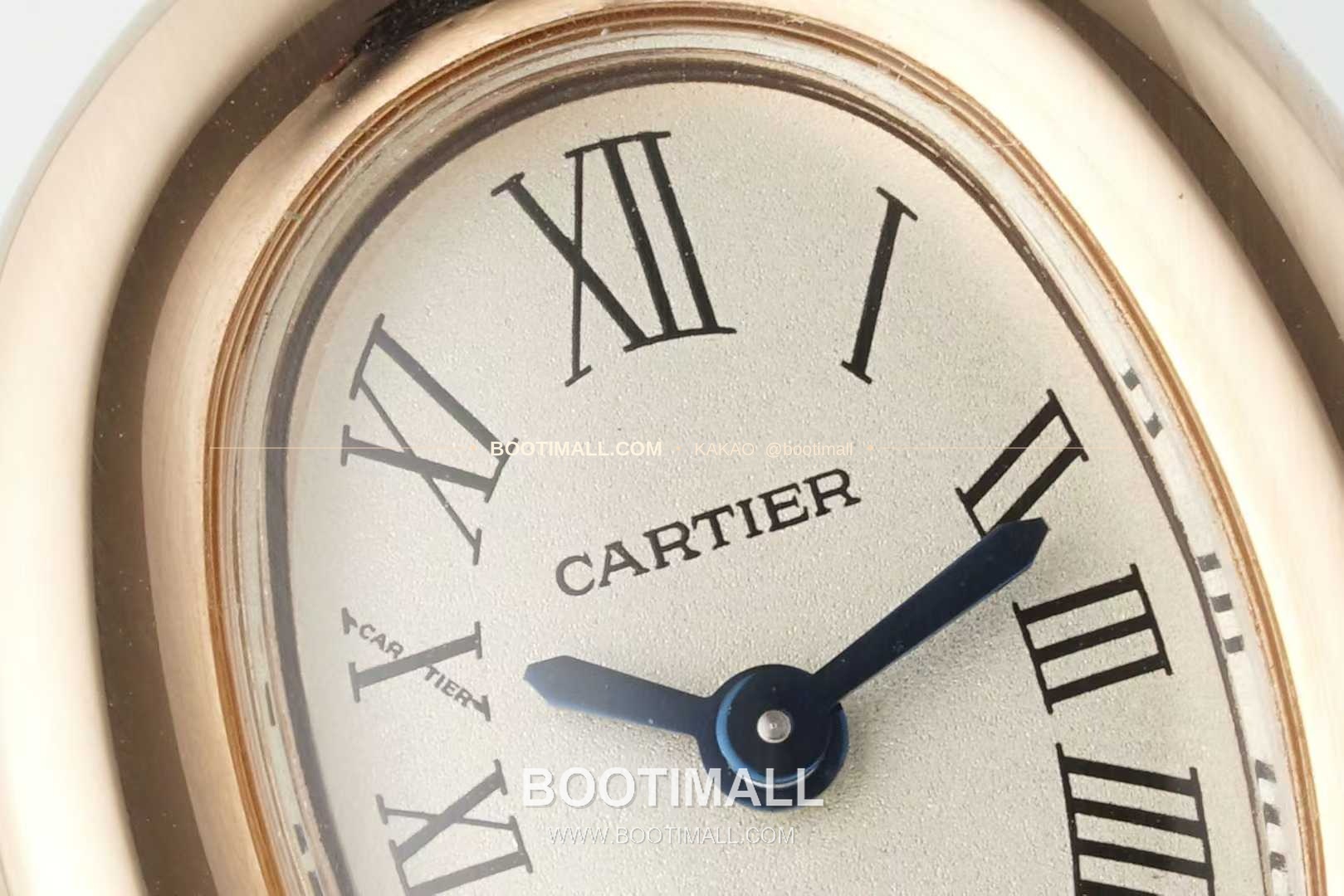 까르띠에 베누아 다이아 타원형 화이트다이얼 로만인덱스 블루핸즈 쿼츠 Cartier Baignoire Diamond Oval White Dial Roman Index Blue Hands Quartz 31.4mm 4