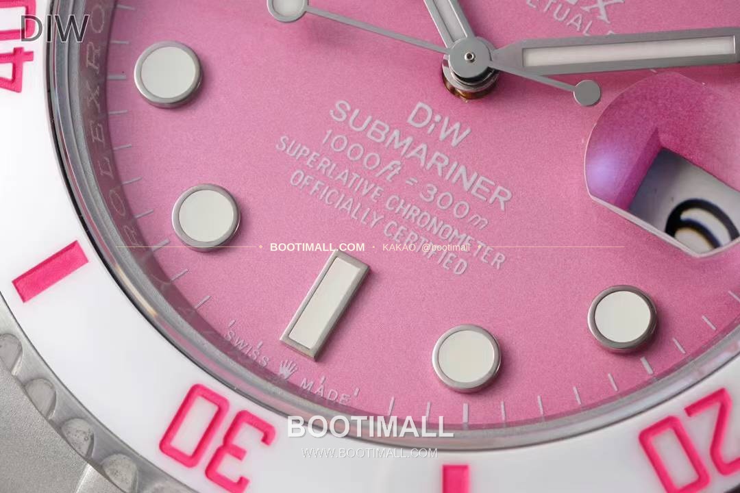 롤렉스 서브마리너 904L스틸 핑크다이얼 다이버 오토매틱 Rolex Submariner 904L Steel Pink Dial Diver Automatic 40mm 6