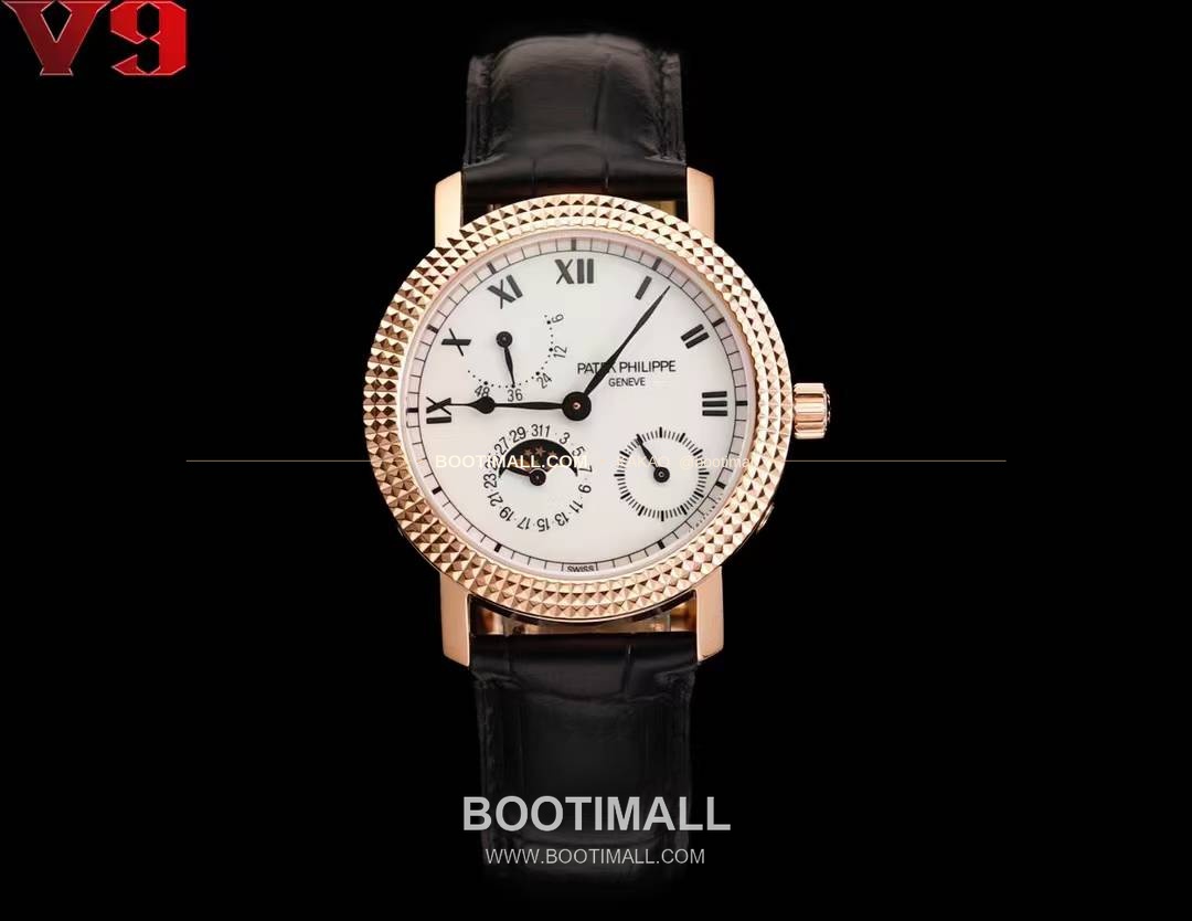 파텍필립 칼라트라바 화이트골드 블랙다이얼 문페이즈 오토매틱 Patek Philippe Calatrava White Gold Black Dial Moonphase Automatic 38mm 1