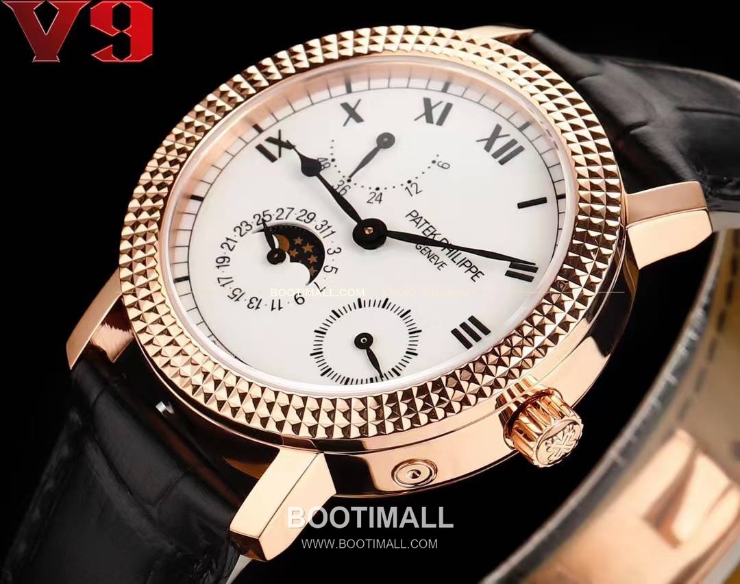 파텍필립 칼라트라바 화이트골드 블랙다이얼 문페이즈 오토매틱 Patek Philippe Calatrava White Gold Black Dial Moonphase Automatic 38mm 3