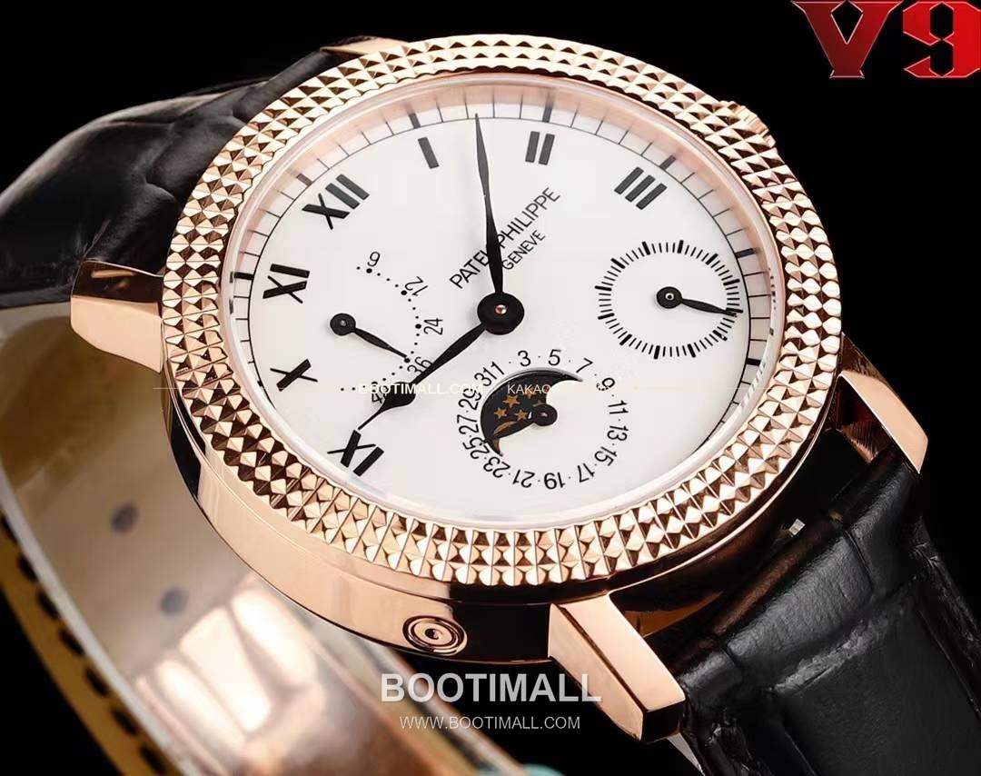 파텍필립 칼라트라바 화이트골드 블랙다이얼 문페이즈 오토매틱 Patek Philippe Calatrava White Gold Black Dial Moonphase Automatic 38mm 4