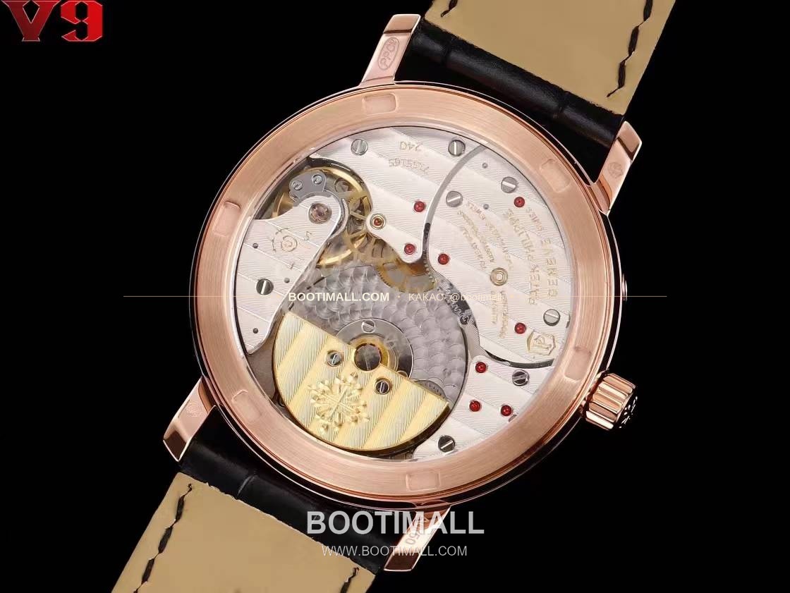 파텍필립 칼라트라바 화이트골드 블랙다이얼 문페이즈 오토매틱 Patek Philippe Calatrava White Gold Black Dial Moonphase Automatic 38mm 8