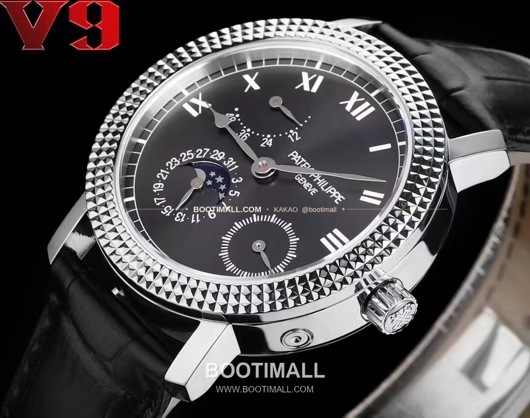 파텍필립 칼라트라바 화이트골드 블랙다이얼 문페이즈 오토매틱 Patek Philippe Calatrava White Gold Black Dial Moonphase Automatic 38mm 4