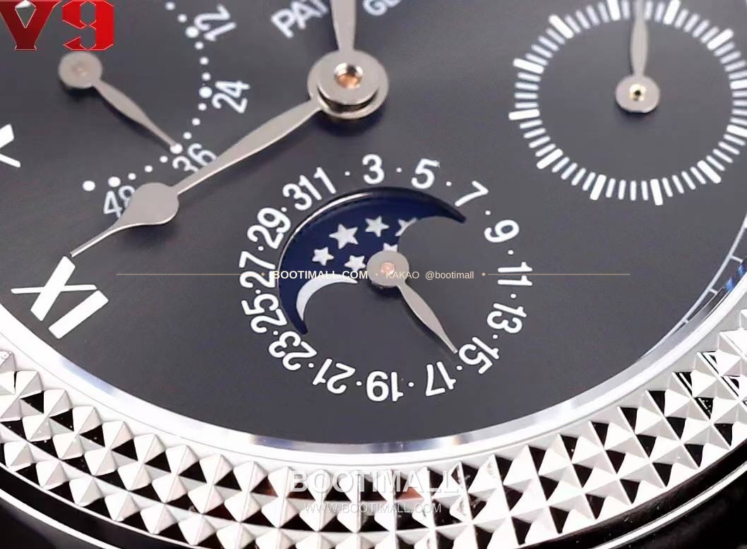 파텍필립 칼라트라바 화이트골드 블랙다이얼 문페이즈 오토매틱 Patek Philippe Calatrava White Gold Black Dial Moonphase Automatic 38mm 5