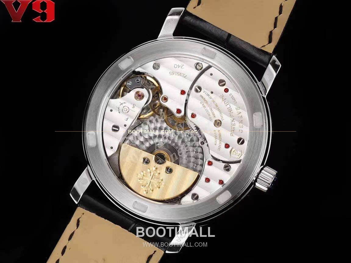 파텍필립 칼라트라바 화이트골드 블랙다이얼 문페이즈 오토매틱 Patek Philippe Calatrava White Gold Black Dial Moonphase Automatic 38mm 8