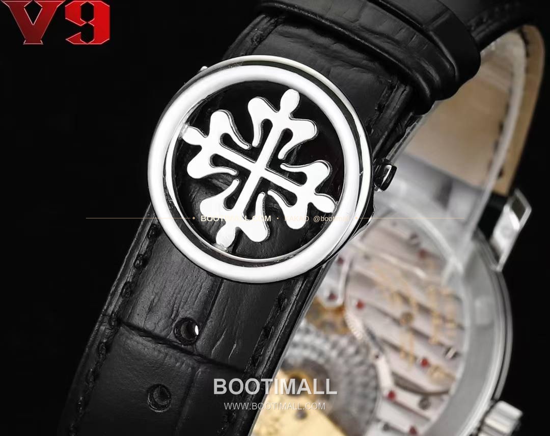 파텍필립 칼라트라바 화이트골드 블랙다이얼 문페이즈 오토매틱 Patek Philippe Calatrava White Gold Black Dial Moonphase Automatic 38mm 9