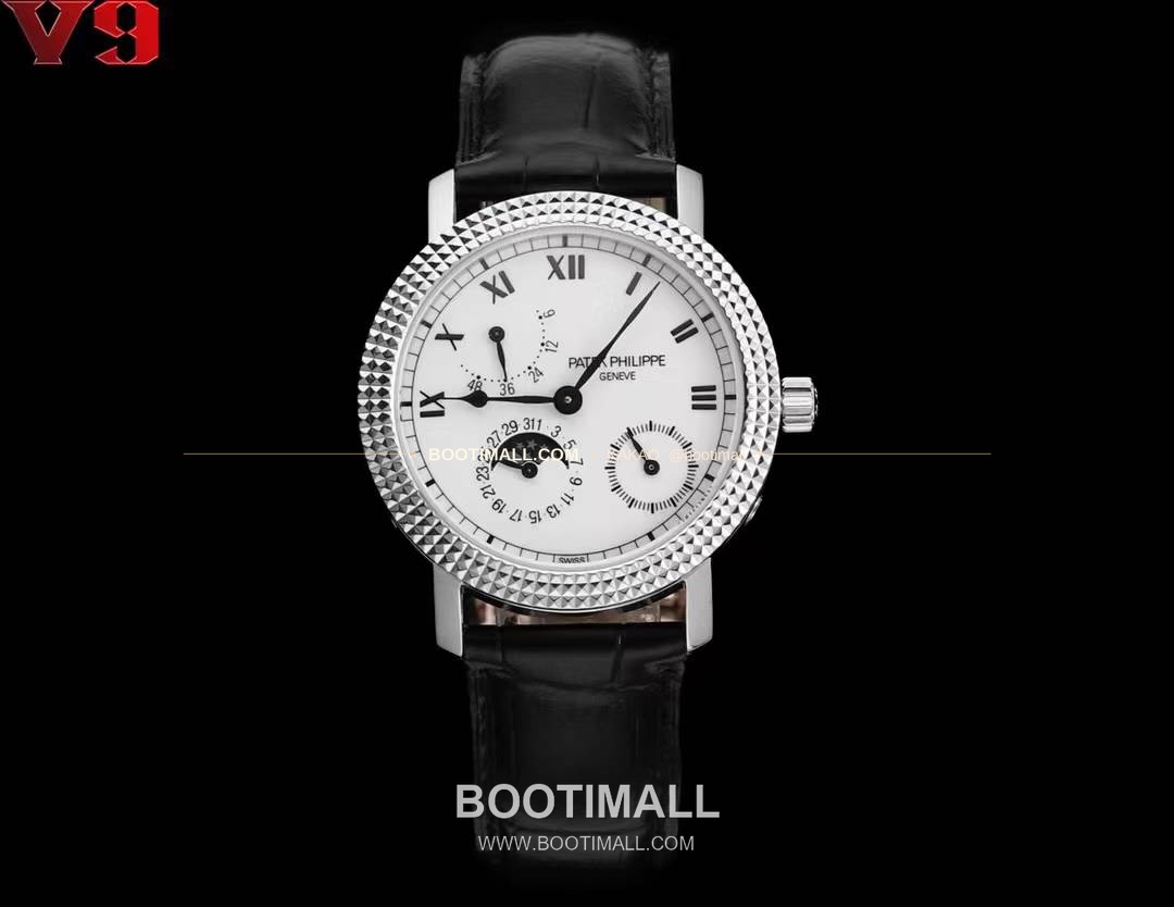 파텍필립 칼라트라바 화이트골드 블랙다이얼 문페이즈 오토매틱 Patek Philippe Calatrava White Gold Black Dial Moonphase Automatic 38mm 1