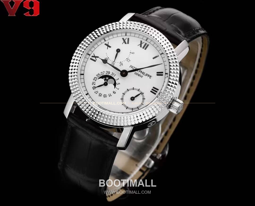 파텍필립 칼라트라바 화이트골드 블랙다이얼 문페이즈 오토매틱 Patek Philippe Calatrava White Gold Black Dial Moonphase Automatic 38mm 2