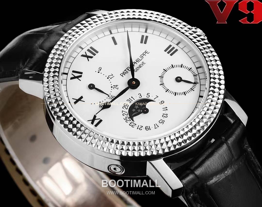 파텍필립 칼라트라바 화이트골드 블랙다이얼 문페이즈 오토매틱 Patek Philippe Calatrava White Gold Black Dial Moonphase Automatic 38mm 3