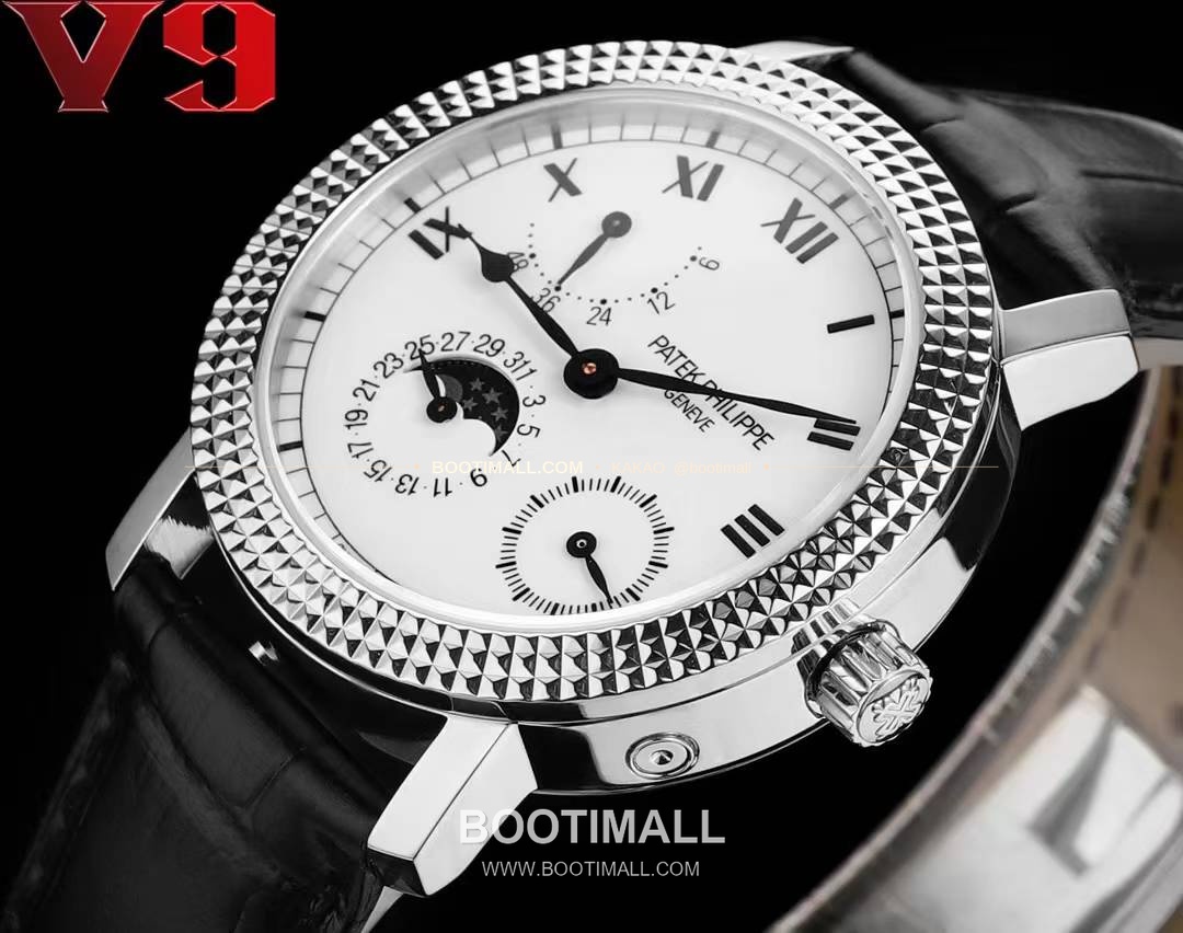 파텍필립 칼라트라바 화이트골드 블랙다이얼 문페이즈 오토매틱 Patek Philippe Calatrava White Gold Black Dial Moonphase Automatic 38mm 4