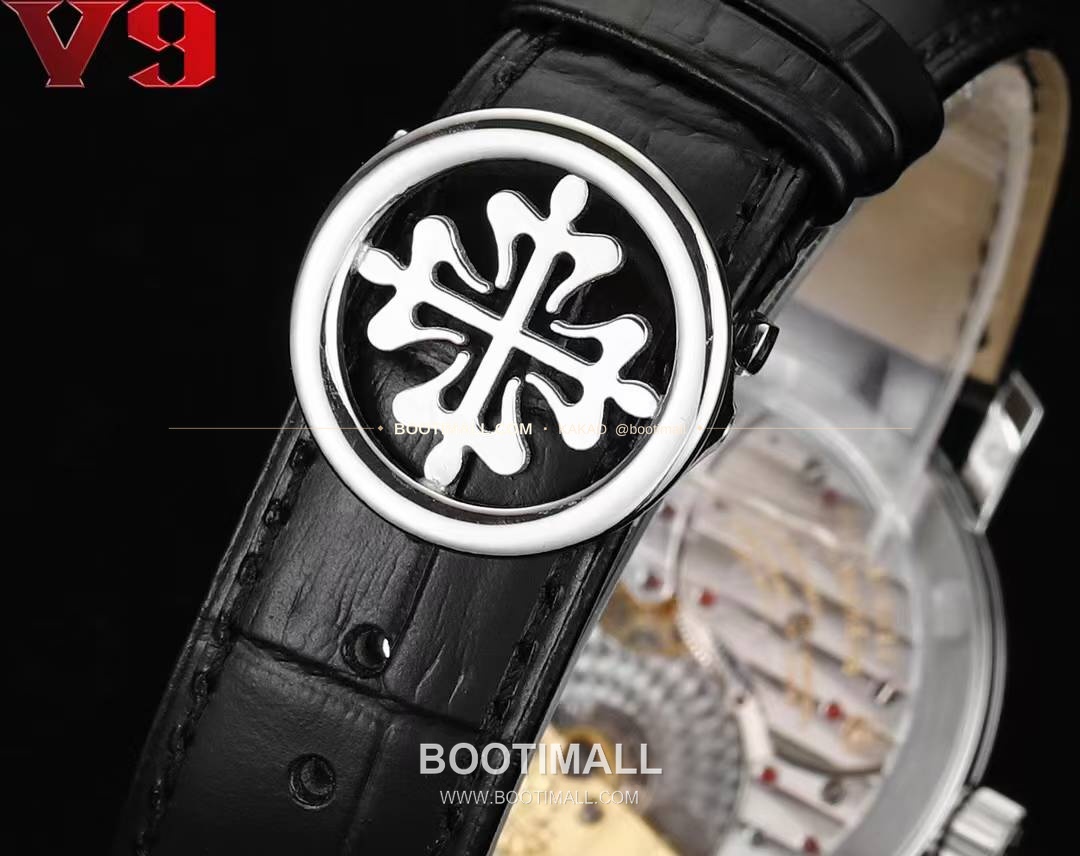 파텍필립 칼라트라바 화이트골드 블랙다이얼 문페이즈 오토매틱 Patek Philippe Calatrava White Gold Black Dial Moonphase Automatic 38mm 9