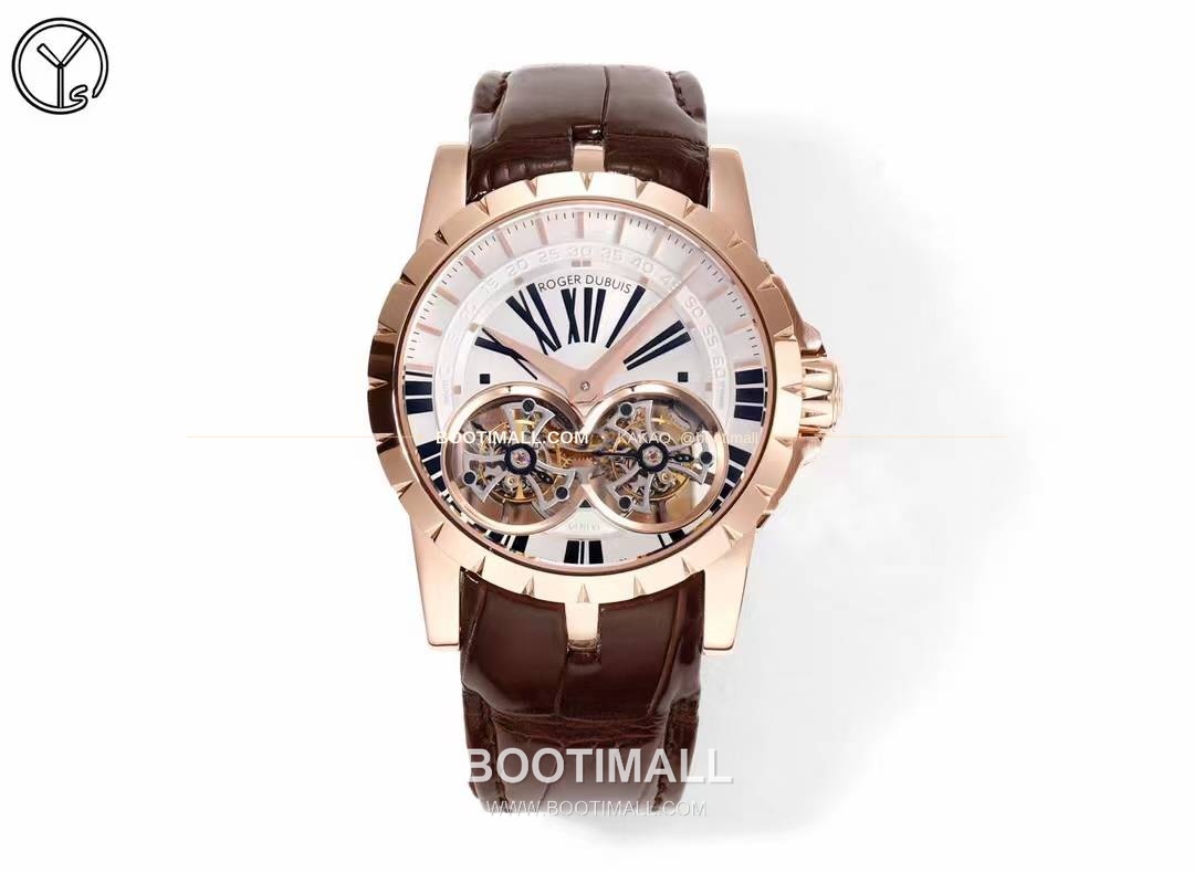 로저드뷔 엑스칼리버 로즈골드 스켈레톤 더블투르비옹 수동 Roger Dubuis Excalibur Rose Gold Skeleton Double Tourbillon Manual RDDBEX0249 45mm 1