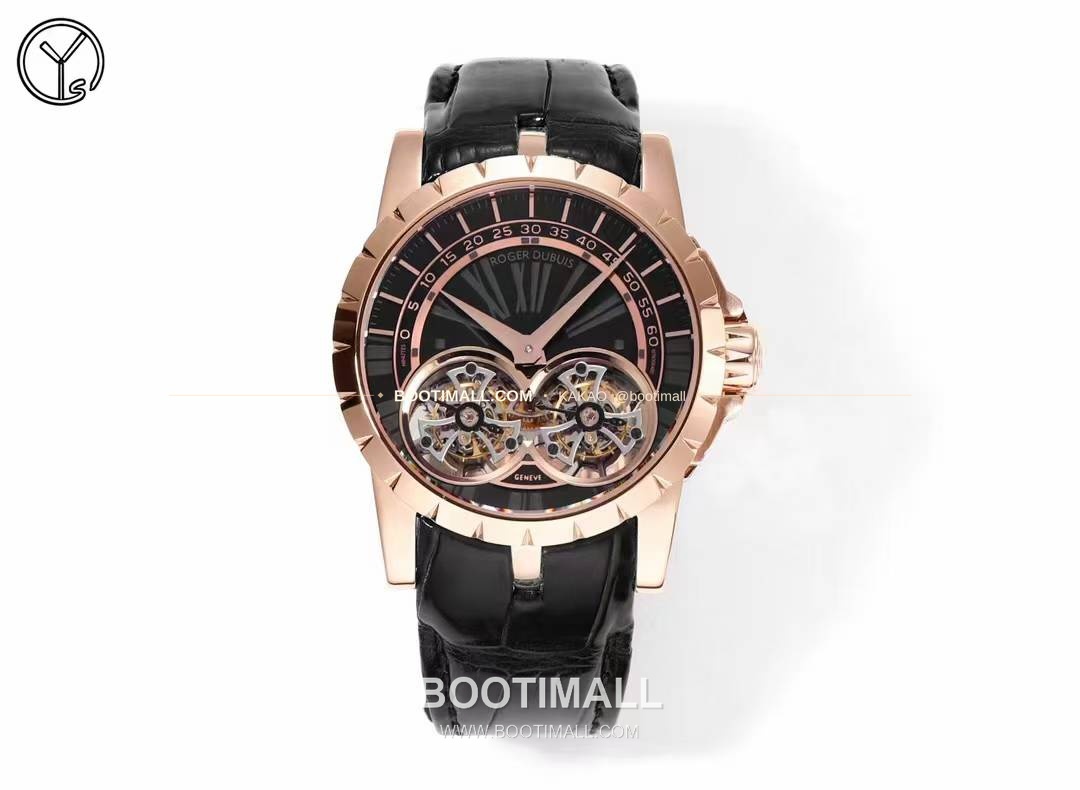 로저드뷔 엑스칼리버 로즈골드 스켈레톤 더블투르비옹 수동 Roger Dubuis Excalibur Rose Gold Skeleton Double Tourbillon Manual RDDBEX0249 45mm 1