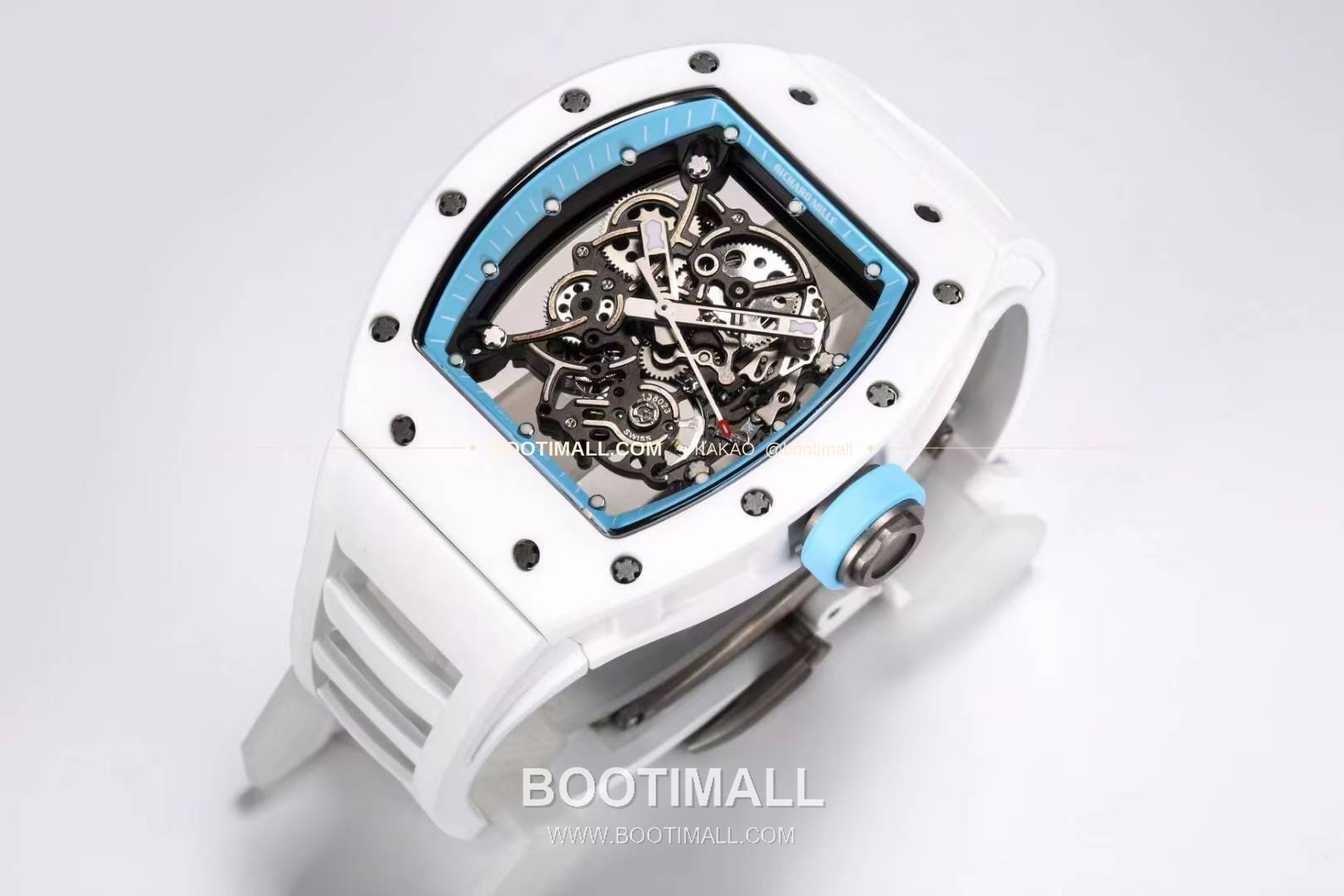리차드밀 RM055 화이트세라믹 스켈레톤 수동 Richard Mille RM055 White Ceramic Skeleton Manual 49.9mm 3