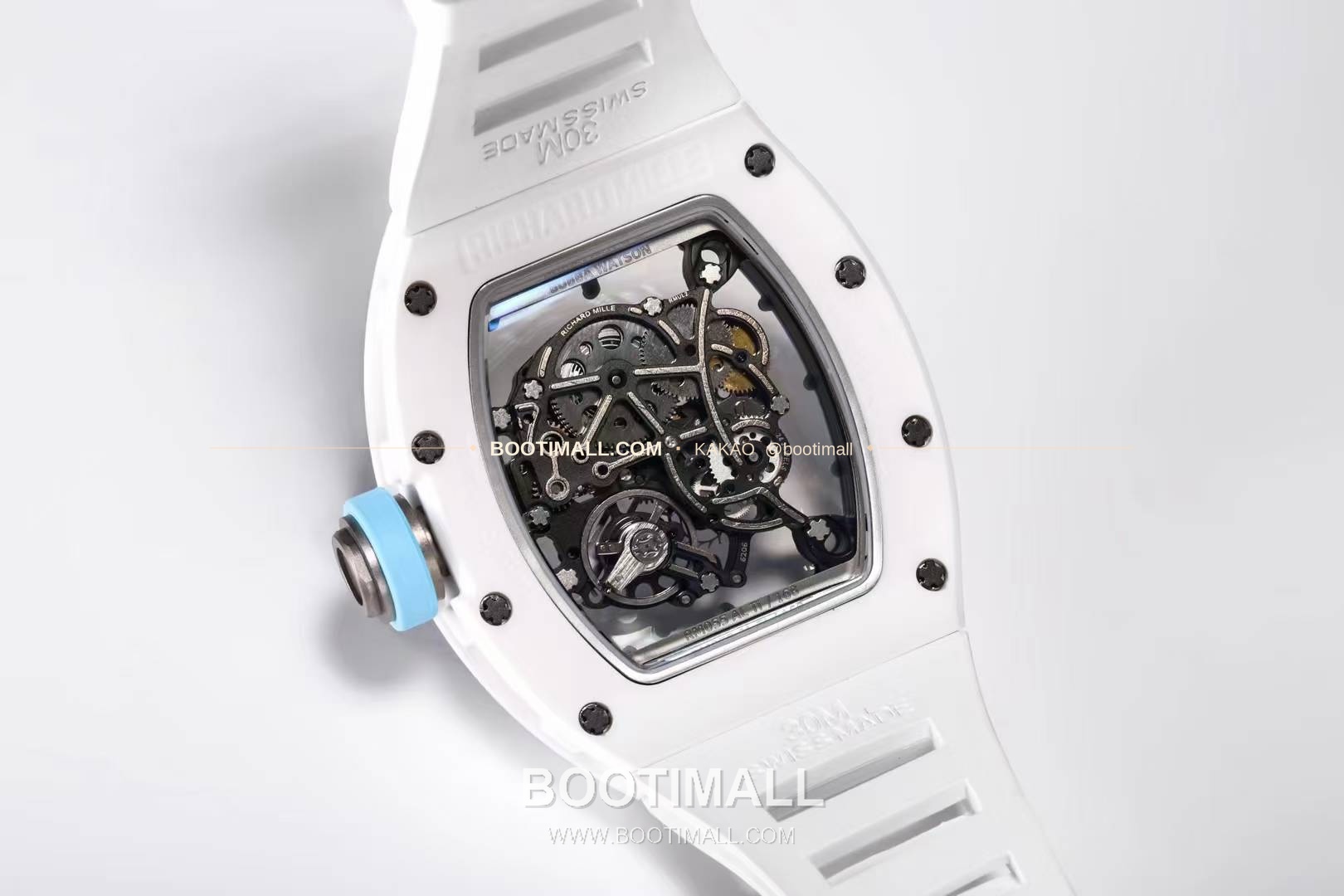 리차드밀 RM055 화이트세라믹 스켈레톤 수동 Richard Mille RM055 White Ceramic Skeleton Manual 49.9mm 8