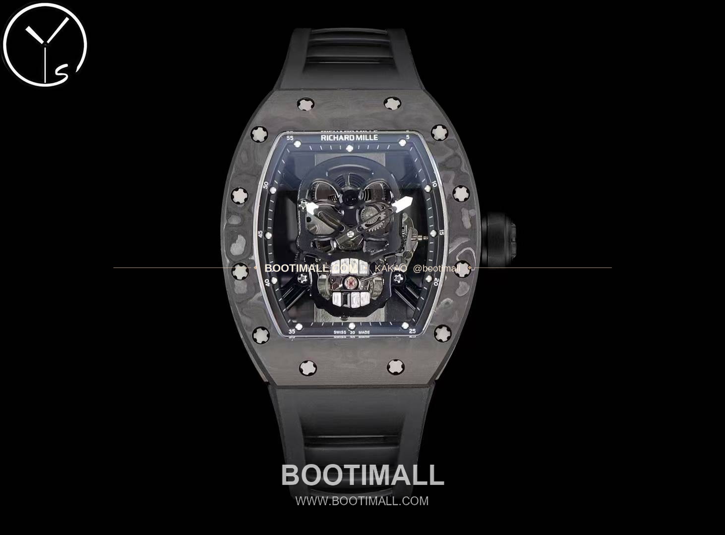 리차드밀 RM055 NTPT카본 블랙스켈레톤 수동 Richard Mille RM055 NTPT Carbon Black Skeleton Manual 49.9mm 1