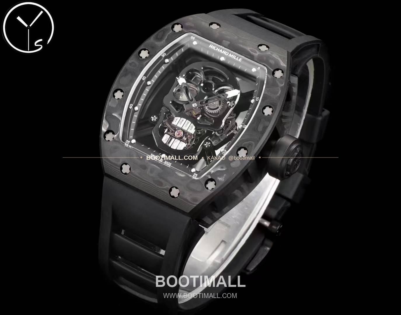 리차드밀 RM055 NTPT카본 블랙스켈레톤 수동 Richard Mille RM055 NTPT Carbon Black Skeleton Manual 49.9mm 2